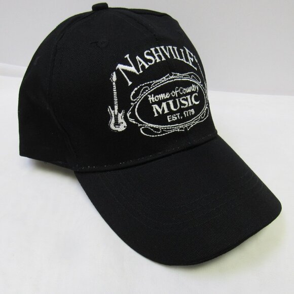 Nashville Home Of Country Music Embroidered Black Baseball Hat Cap NEW - Picture 2 of 3